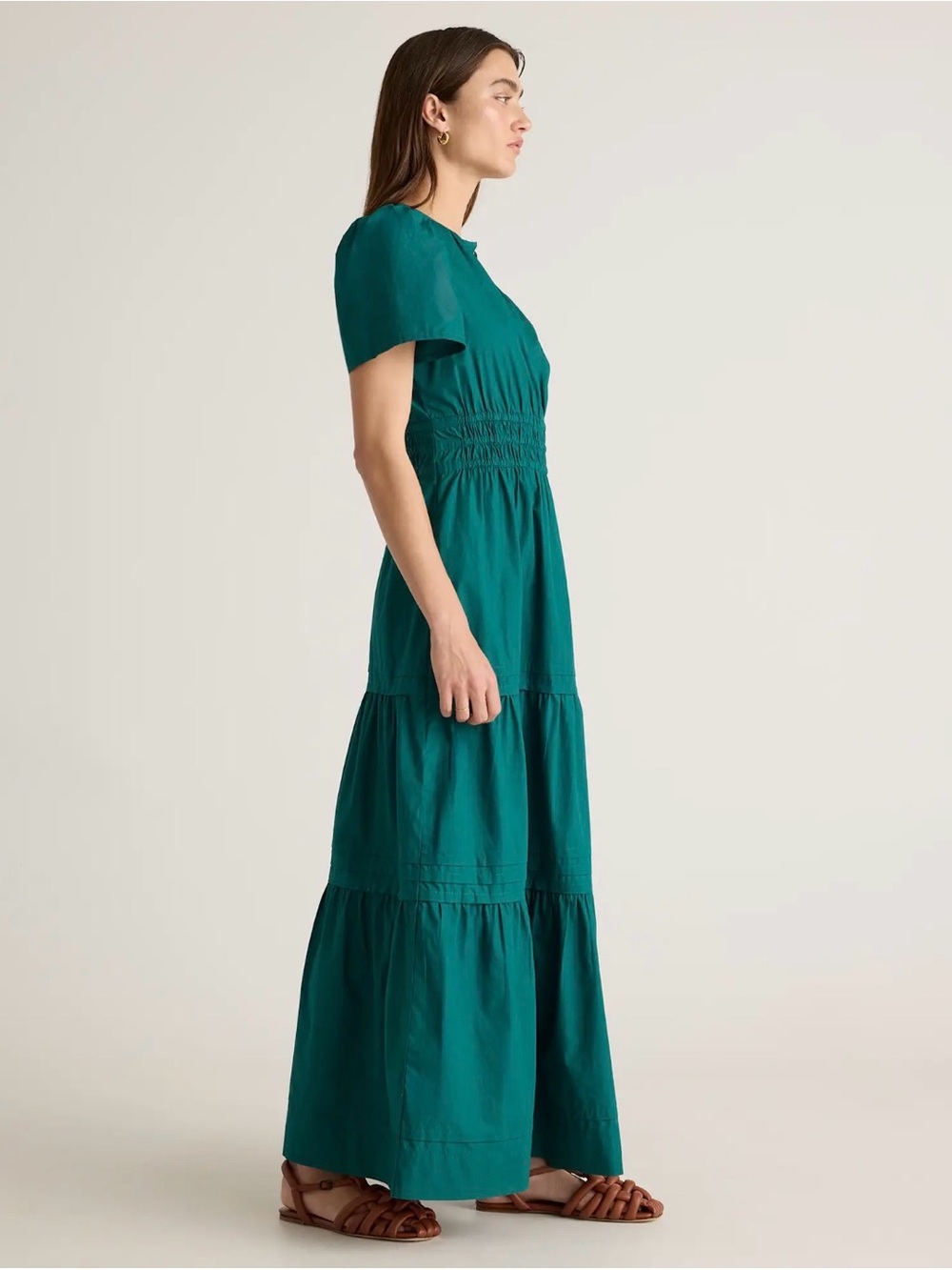 Quince Teal Tiered Maxi Dress - Picture 2 of 5
